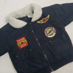 𝅺KID CONNECTION Aviator Sherpa Collar Lightweight Jacket Patches Pilot